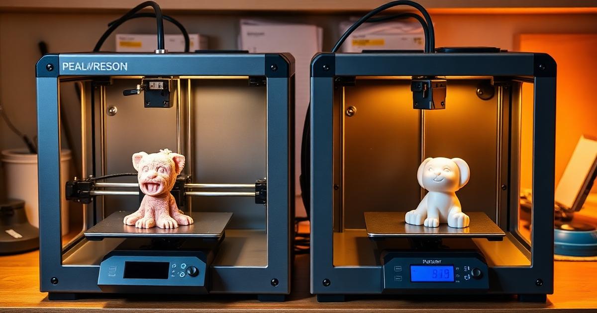 Comparison between cheap and expensive 3D printer print quality results side by side