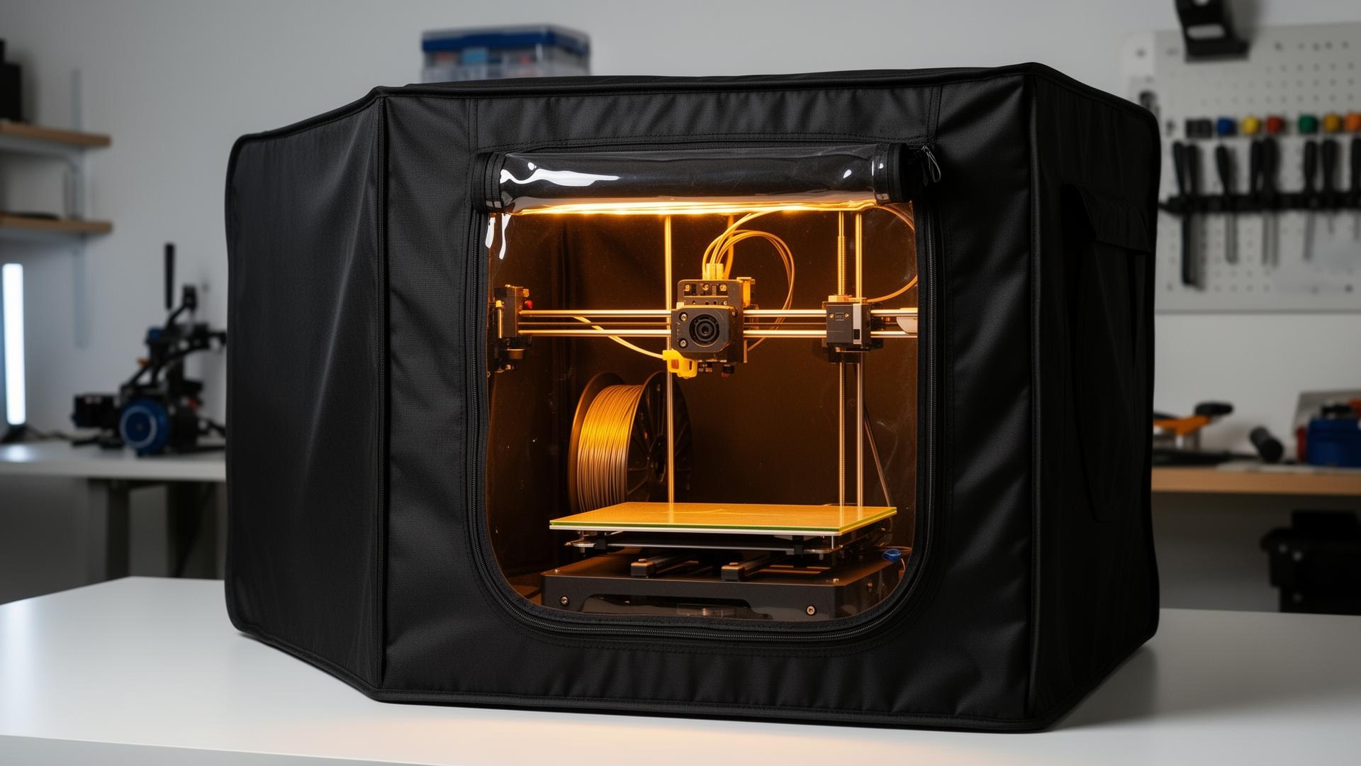Best 3D printer enclosure 2025 - professional setup with 3D printer inside fireproof enclosure