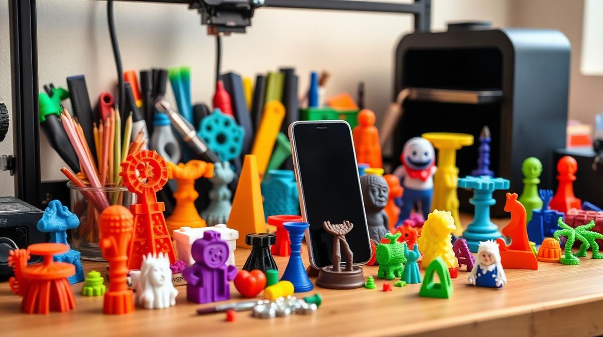 Collection of 3D printed objects showing practical and creative examples of what you can make with a 3D printer