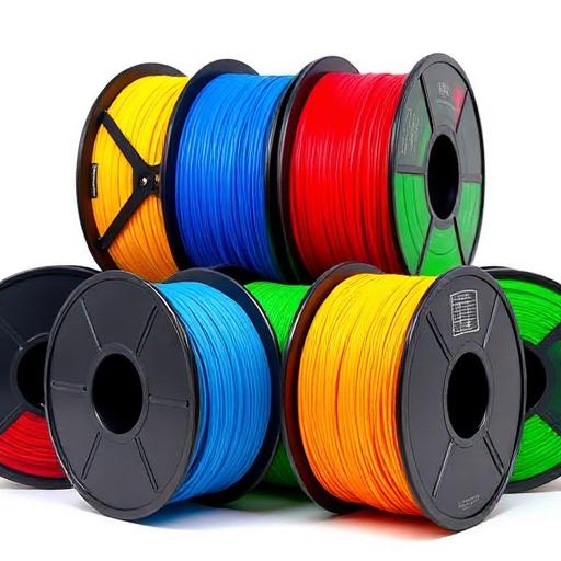 PolyLite PLA filament spools in vibrant glossy colors